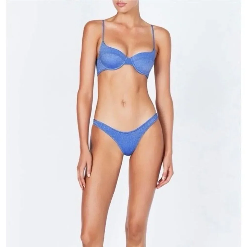 Triangl Blue Sparkly Bikini Set Small Top / Medium Bottom